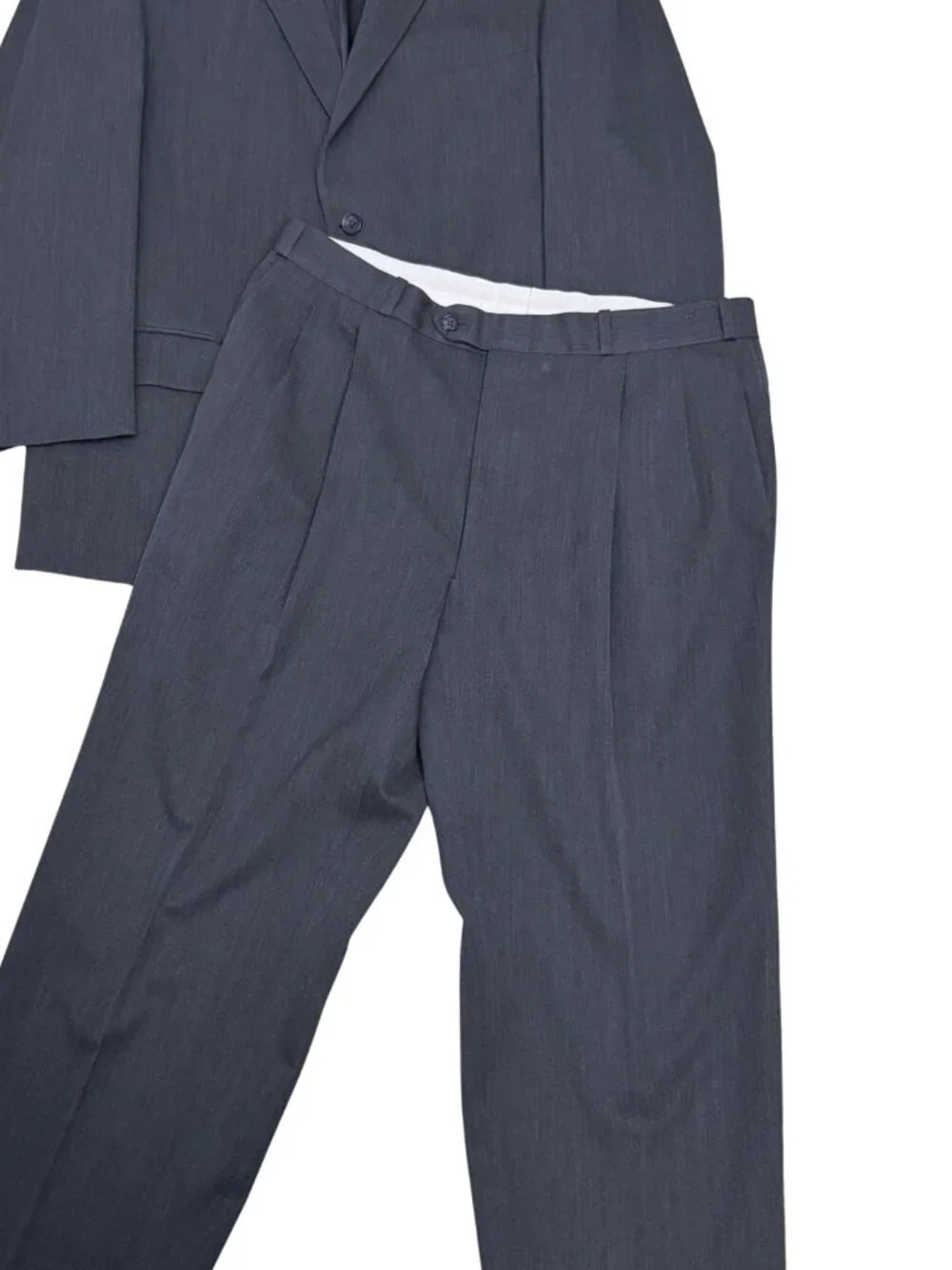 JOSEPH & FEISS SUIT Vintage WORSTED WOOL Grey Blazer Pants Mens 44R